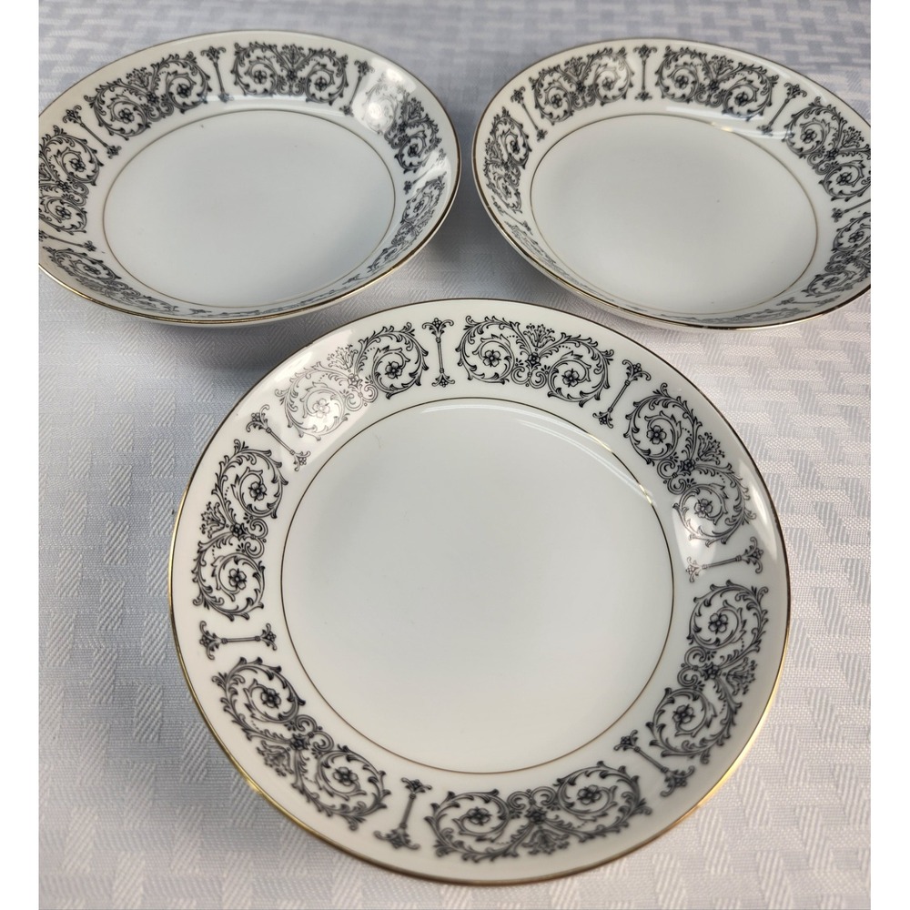 Carlton Fontaine Set of 3 Fruit/Berry Bowls Fine China Japan Gold Trim